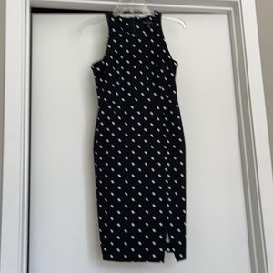 Banana Republic polka dot Sloan dress w slit